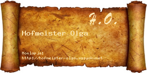 Hofmeister Olga névjegykártya
